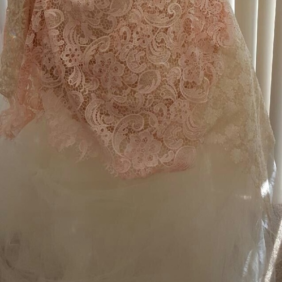 Blush Pink & Ivory Victorian Inspired Wedding Gown Set - Picture 6 of 7